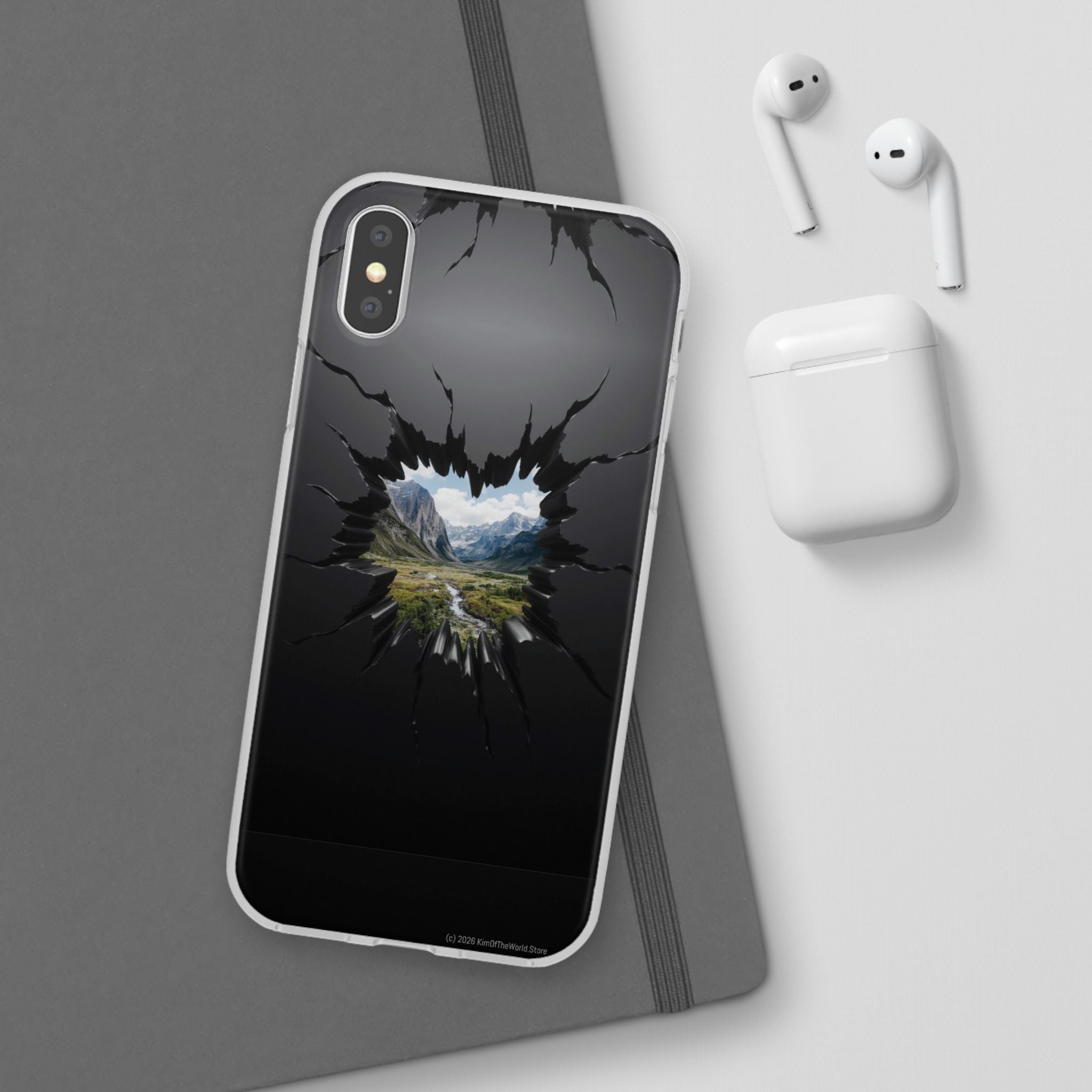 Mystic Mountain Break-Out Window Phone Case - Surreal Art Flexi Case