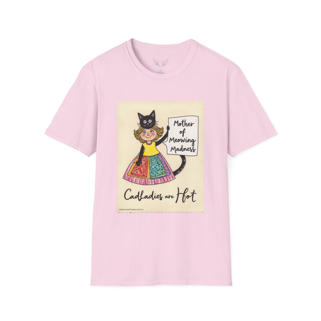 "Mother of Meowing Madness" Cat Lady Kitty Parent Tee  - Art Softstyle T-Shirt