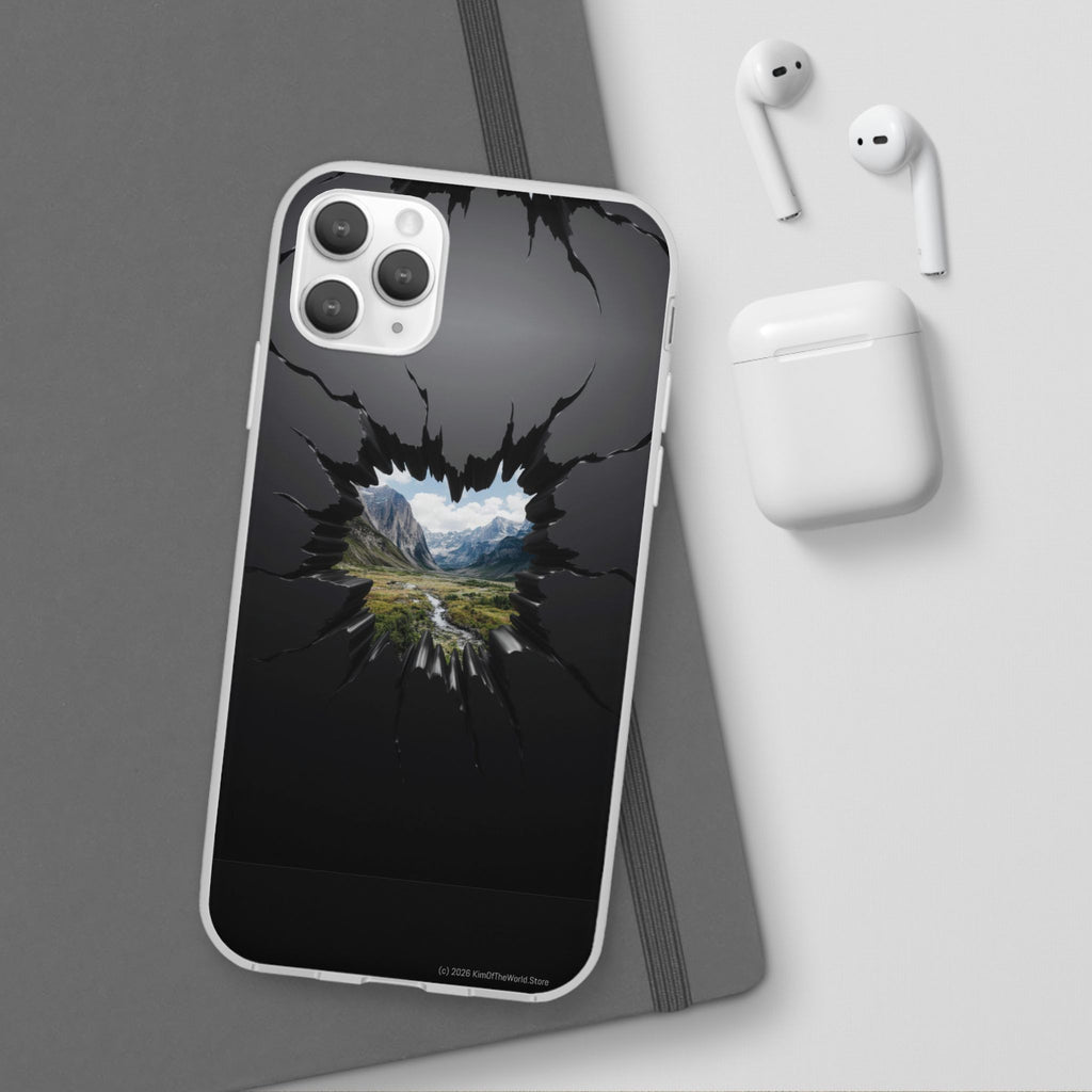 Mystic Mountain Break-Out Window Phone Case - Surreal Art Flexi Case