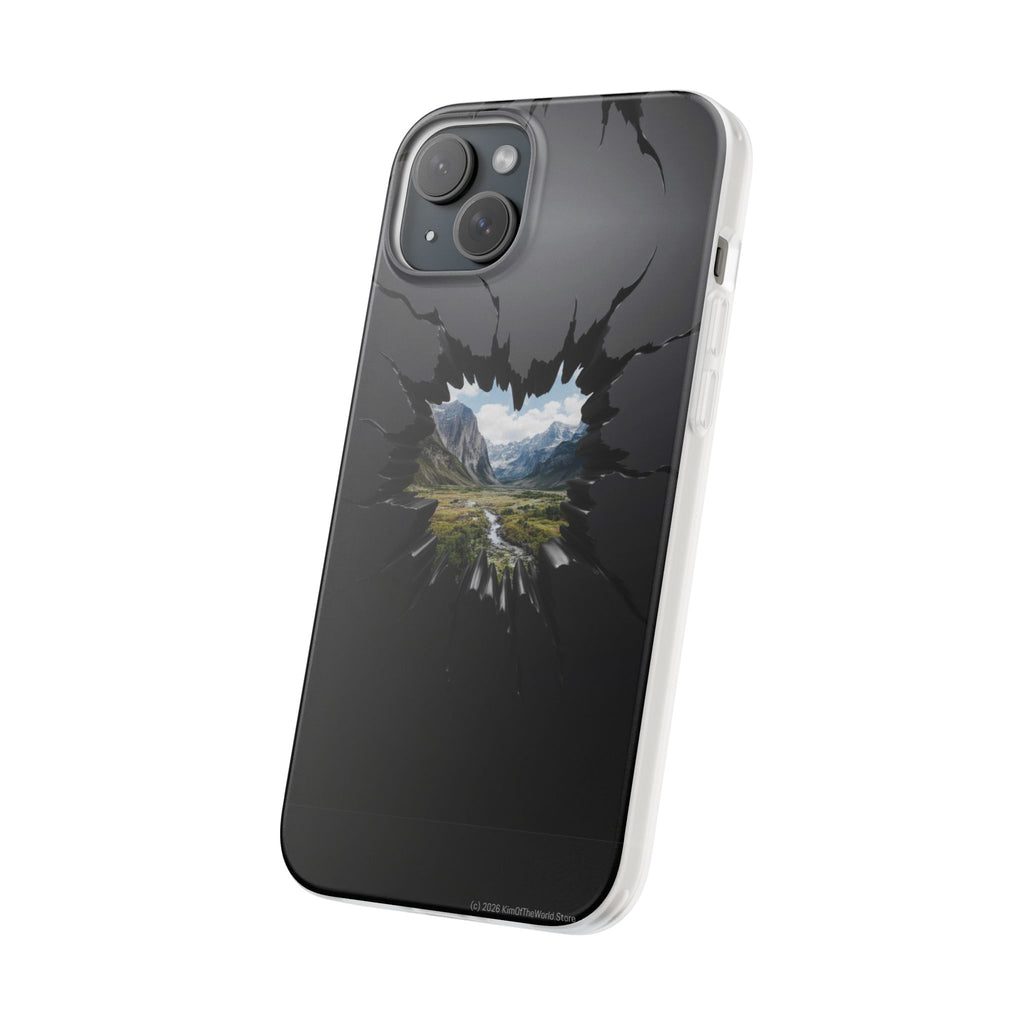 Mystic Mountain Break-Out Window Phone Case - Surreal Art Flexi Case