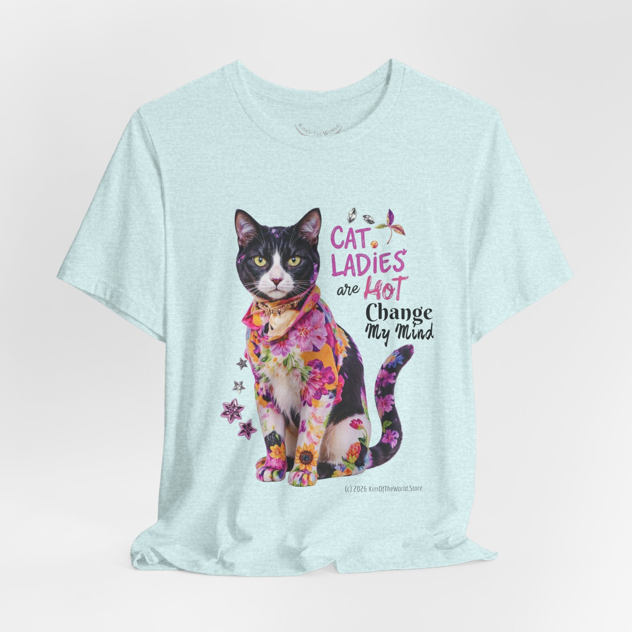 "Cat Ladies Are Hot - Change my Mind" Cute Cat Message T-Shirt