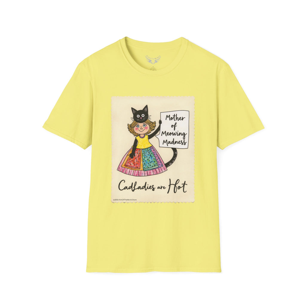 "Mother of Meowing Madness" Cat Lady Kitty Parent Tee  - Art Softstyle T-Shirt