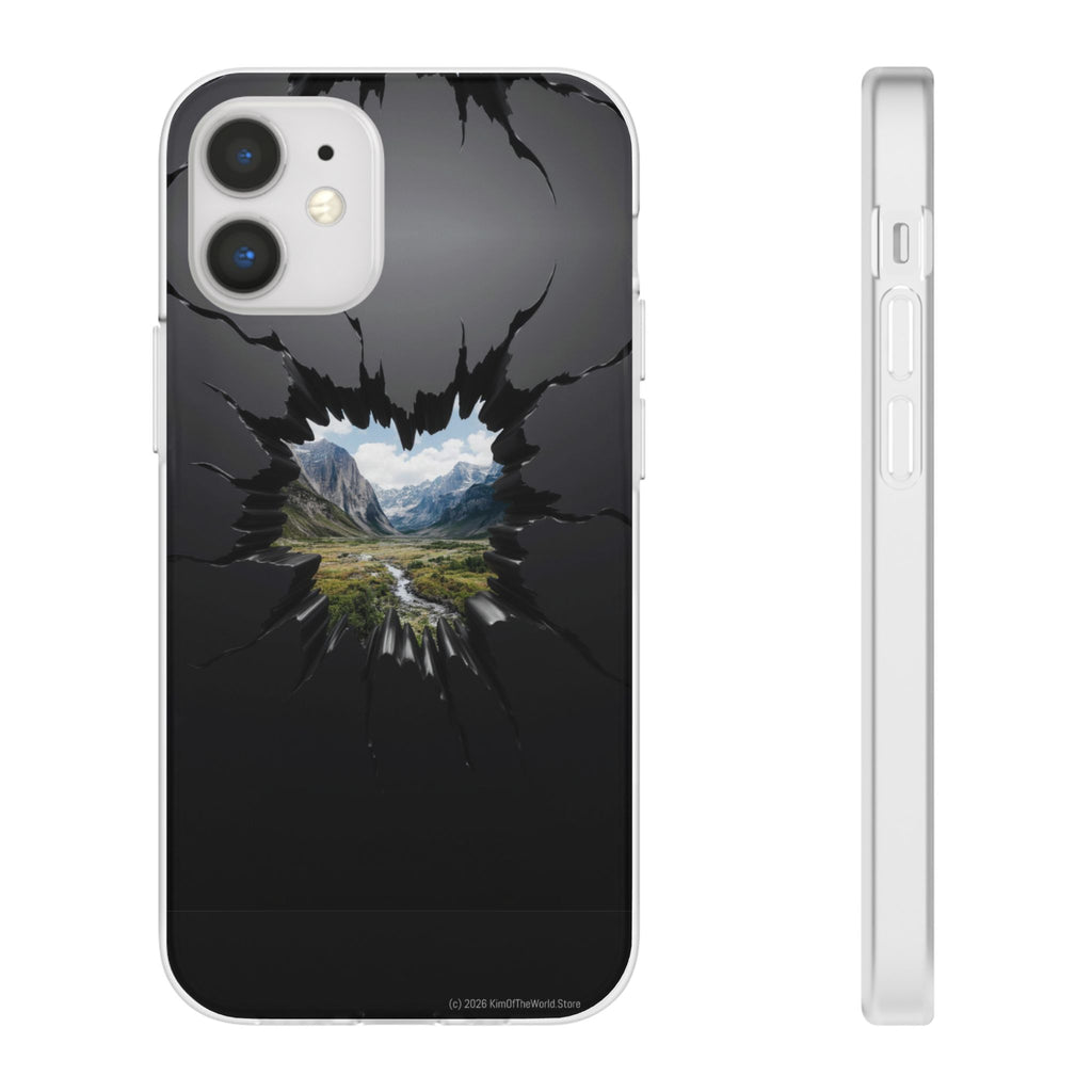 Mystic Mountain Break-Out Window Phone Case - Surreal Art Flexi Case