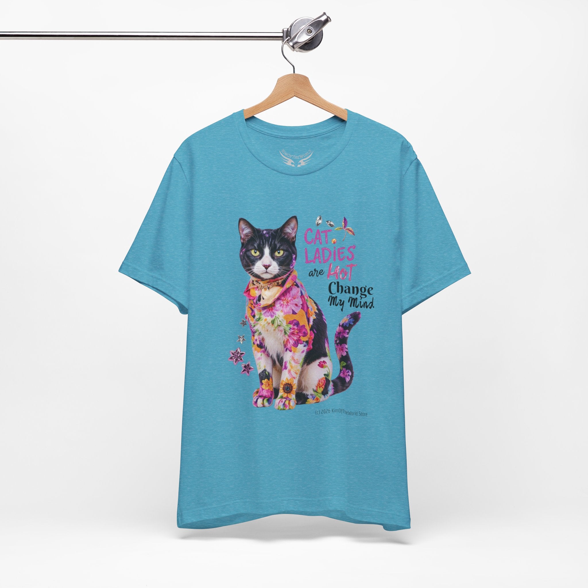 "Cat Ladies Are Hot - Change my Mind" Cute Cat Message T-Shirt