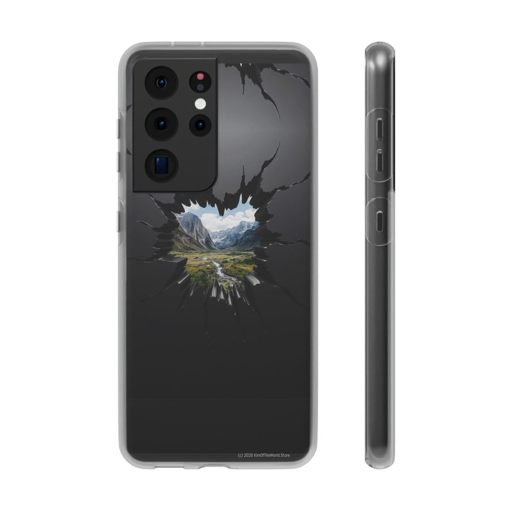Mystic Mountain Break-Out Window Phone Case - Surreal Art Flexi Case