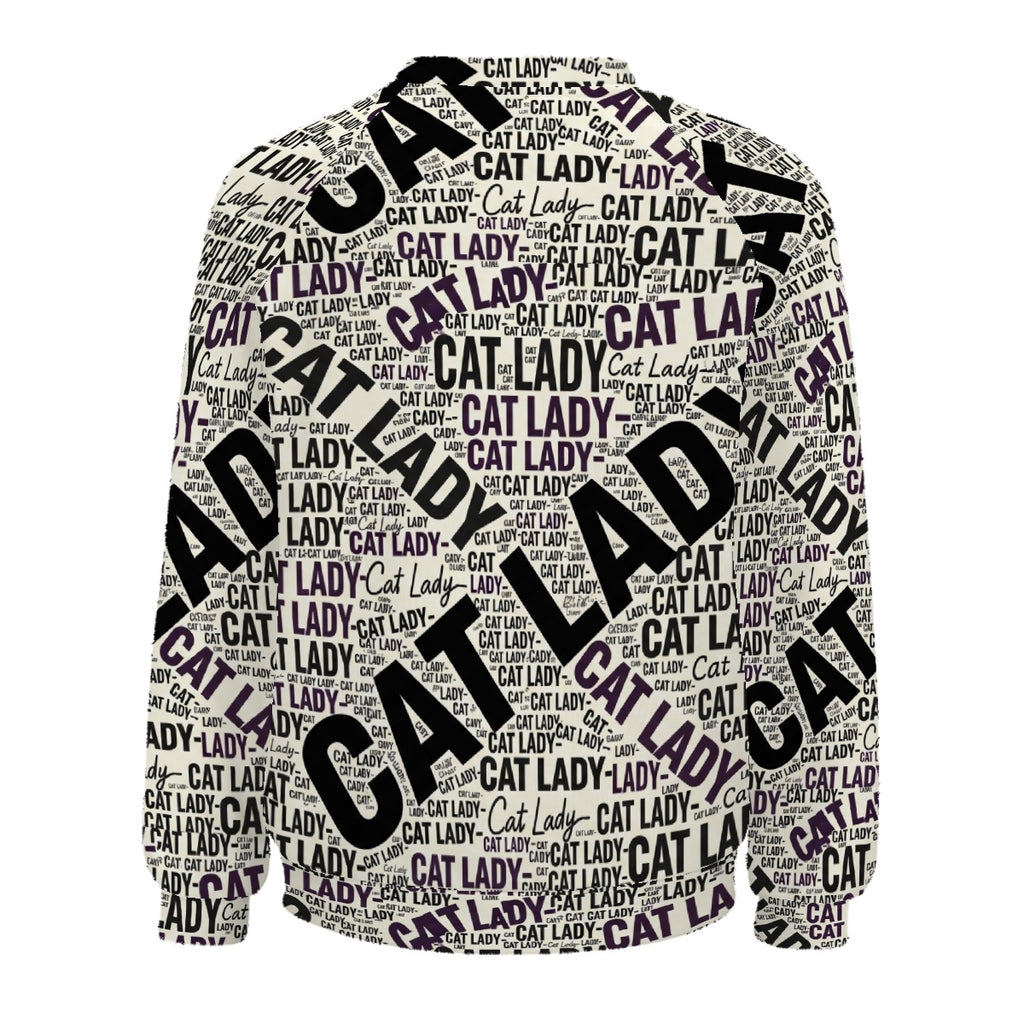 Cat Lady OP Newsprint Crewneck Sweatshirts Women