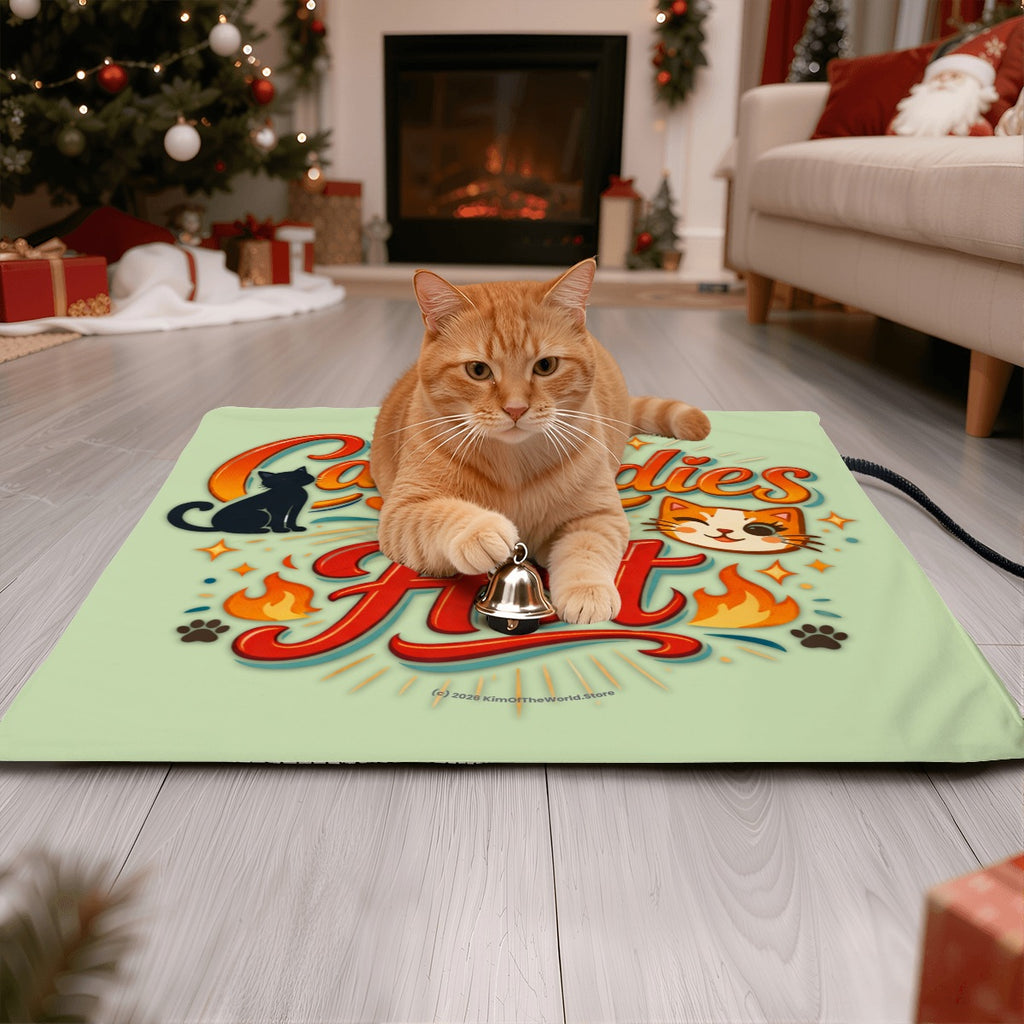 Cat Heating Pad - "Cat Ladies are Hot" Sage Green