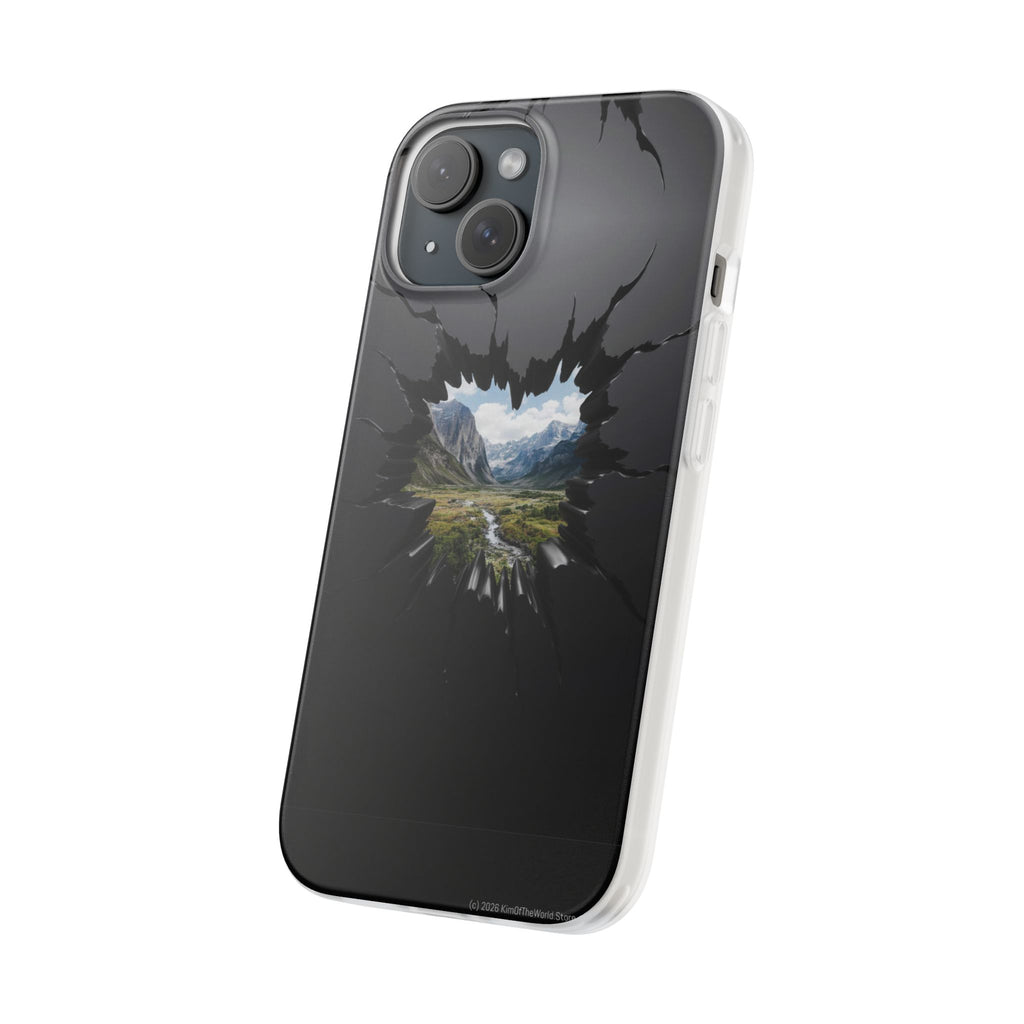 Mystic Mountain Break-Out Window Phone Case - Surreal Art Flexi Case