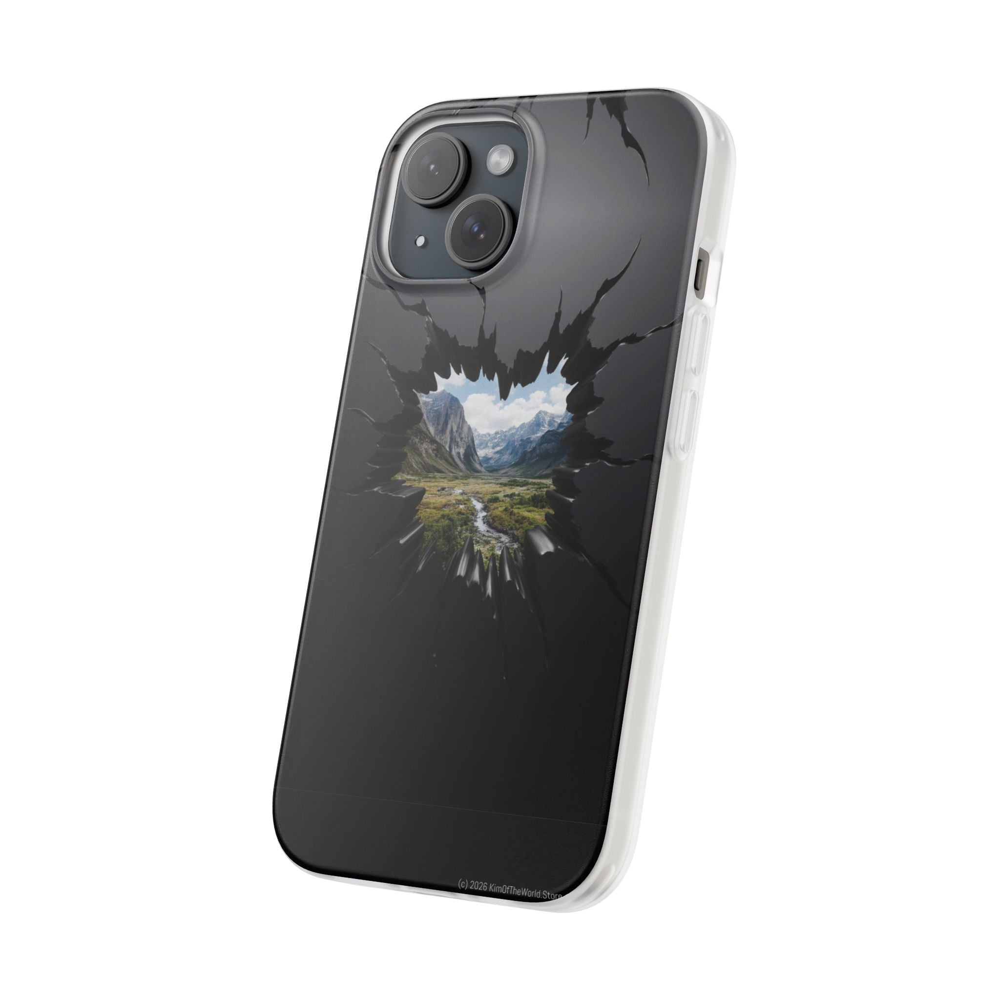 Mystic Mountain Break-Out Window Phone Case - Surreal Art Flexi Case