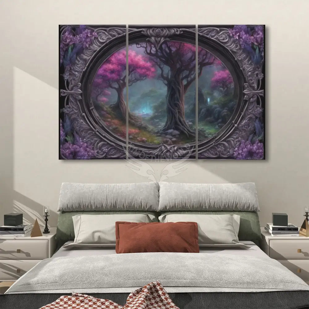 3 Panels Sound Absorbing Wall Art - Gothic Olde Tree 24’’x48’’x3 pcs Acoustic Panels