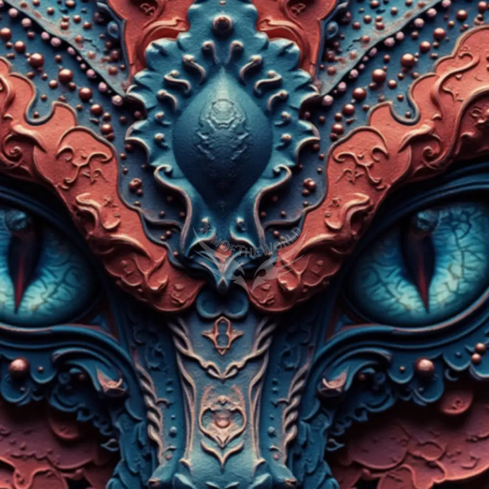 3# Red Blue Creature Face Unpasted Mural Wallpaper 144’’x100’’ - 144’’x100’’ - Wall Coverings