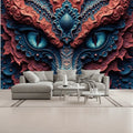 3# Red Blue Creature Face Unpasted Mural Wallpaper 144’’x100’’ - 144’’x100’’ - Wall Coverings