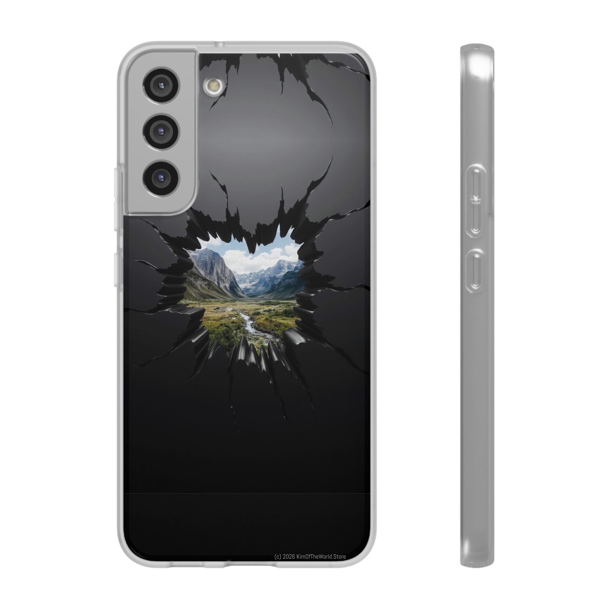 Mystic Mountain Break-Out Window Phone Case - Surreal Art Flexi Case