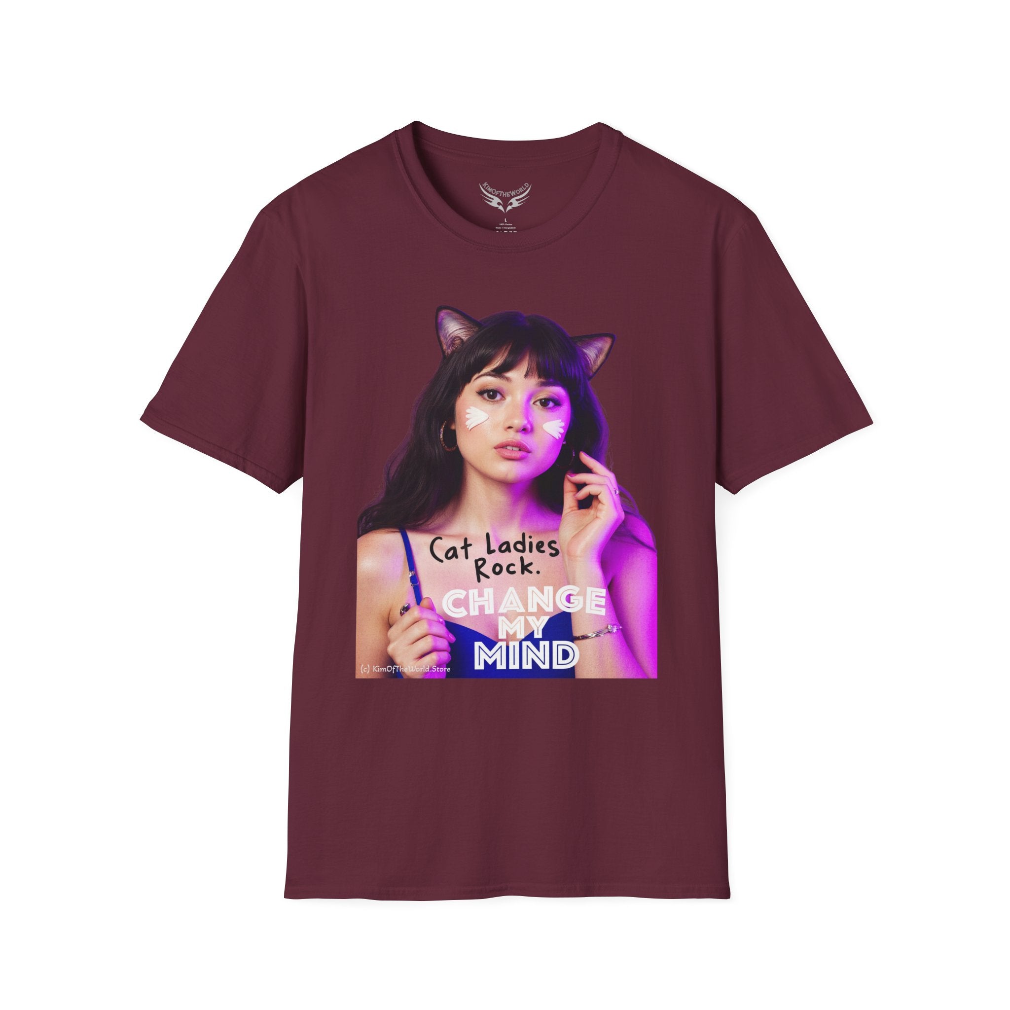 "Cat Ladies Rock - Change My Mind" Cat Lady Kitty Parent Tee  - Softstyle T-Shirt