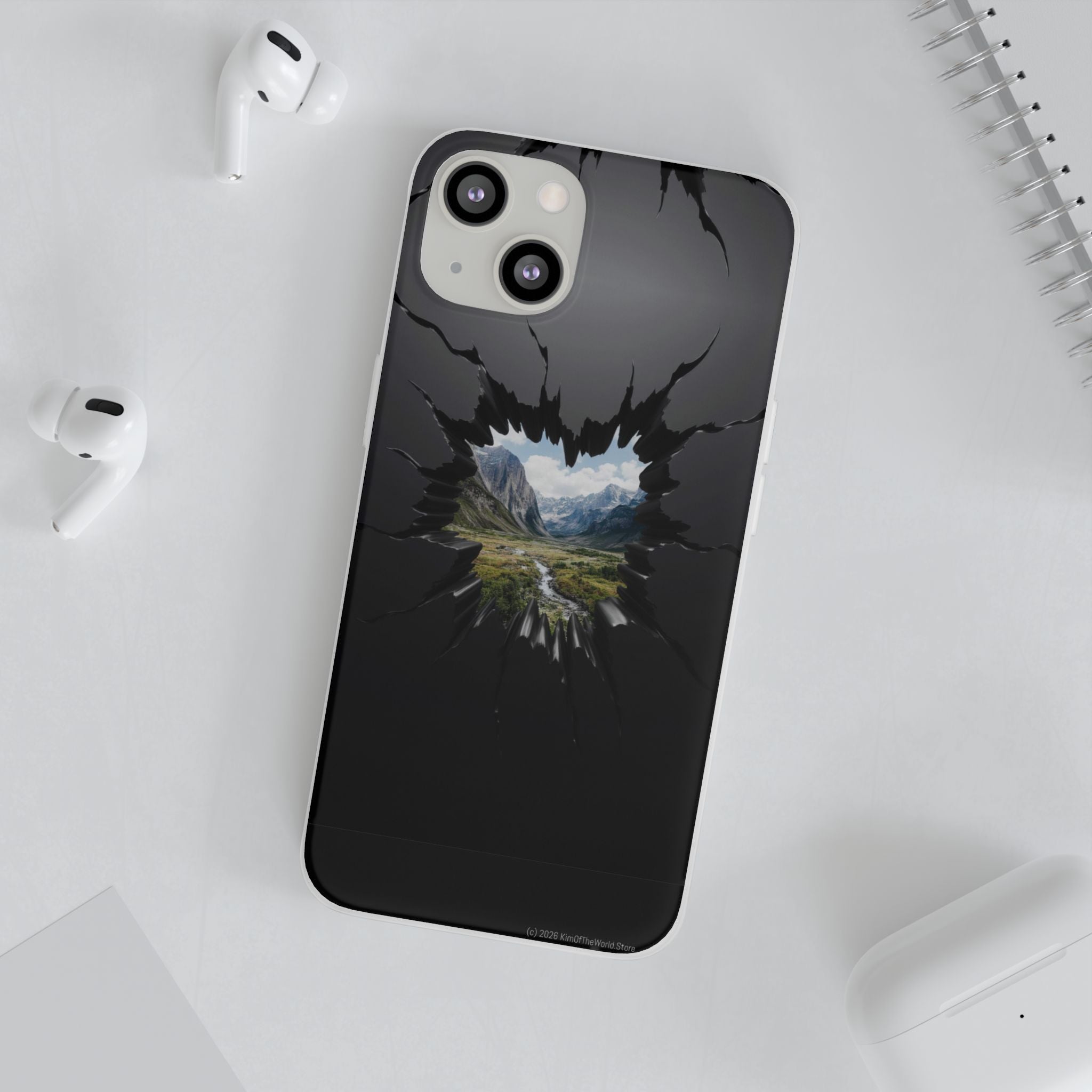 Mystic Mountain Break-Out Window Phone Case - Surreal Art Flexi Case