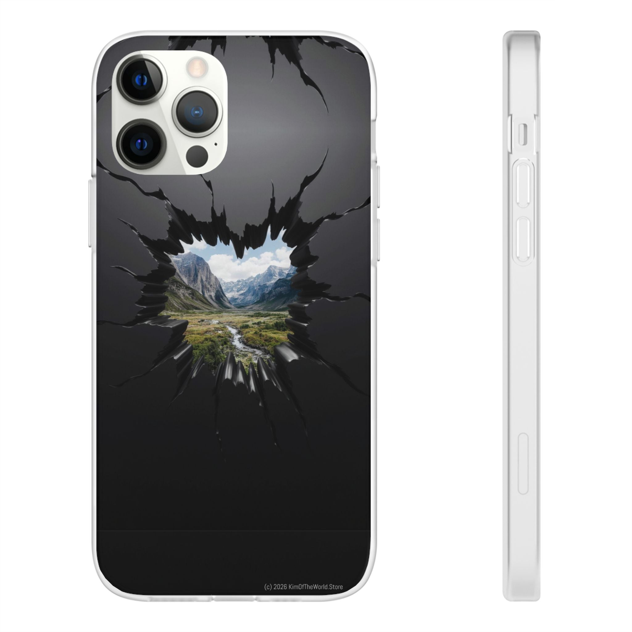Mystic Mountain Break-Out Window Phone Case - Surreal Art Flexi Case