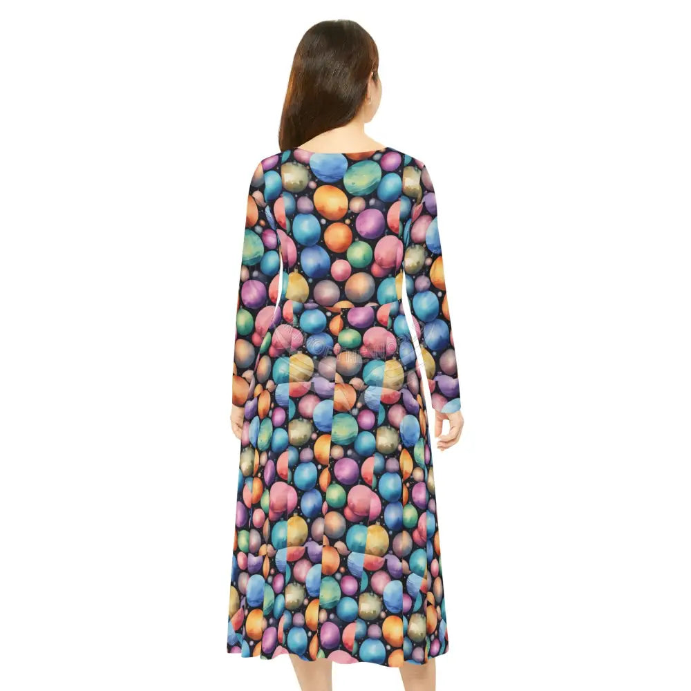 35 Balls Wallpaper Print Dress – Women’s Long Sleeve AOP L All Over Prints