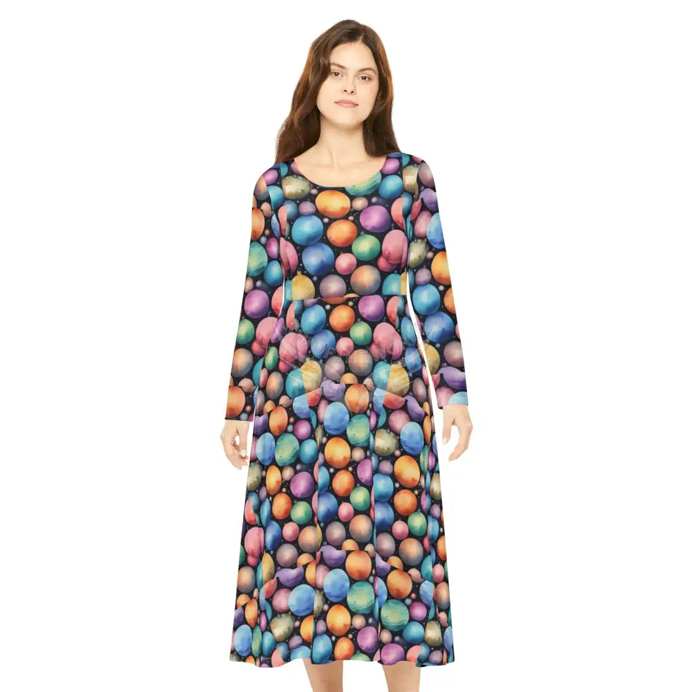35 Balls Wallpaper Print Dress – Women’s Long Sleeve AOP L All Over Prints