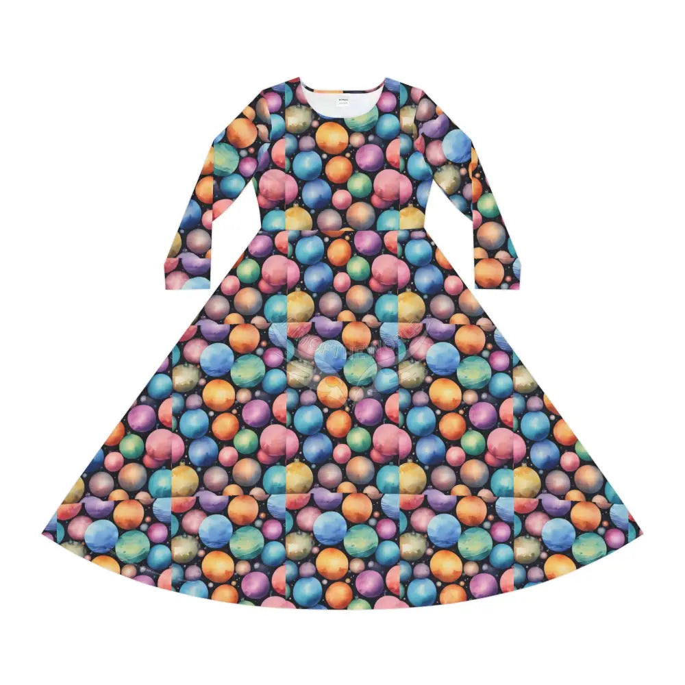 35 Balls Wallpaper Print Dress – Women’s Long Sleeve AOP L All Over Prints