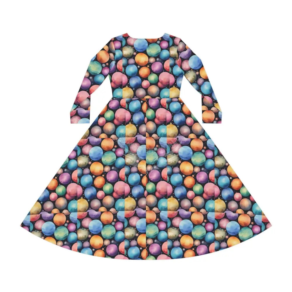 35 Balls Wallpaper Print Dress – Women’s Long Sleeve AOP L All Over Prints
