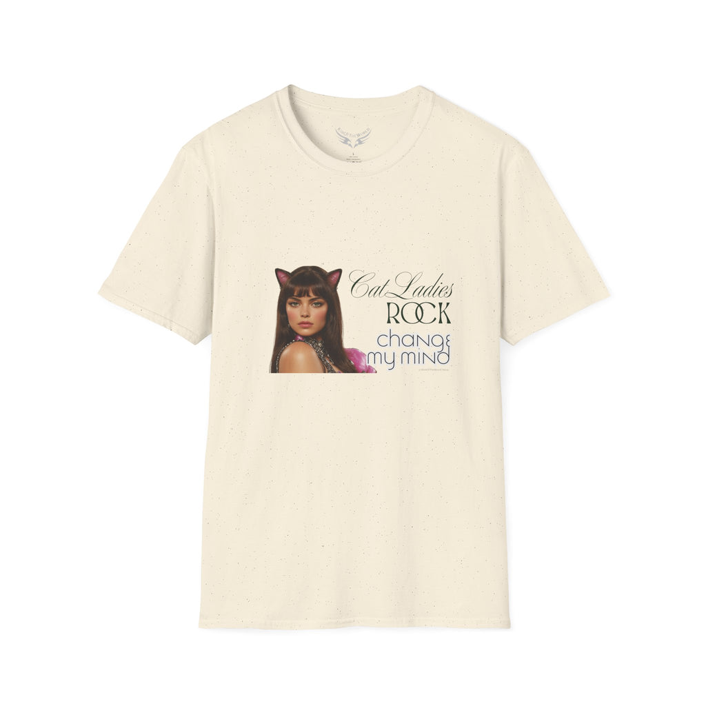 "Cat Ladies Rock - Change my Mind" Cat Lady Kitty Parent Tee  - Art Softstyle T-Shirt