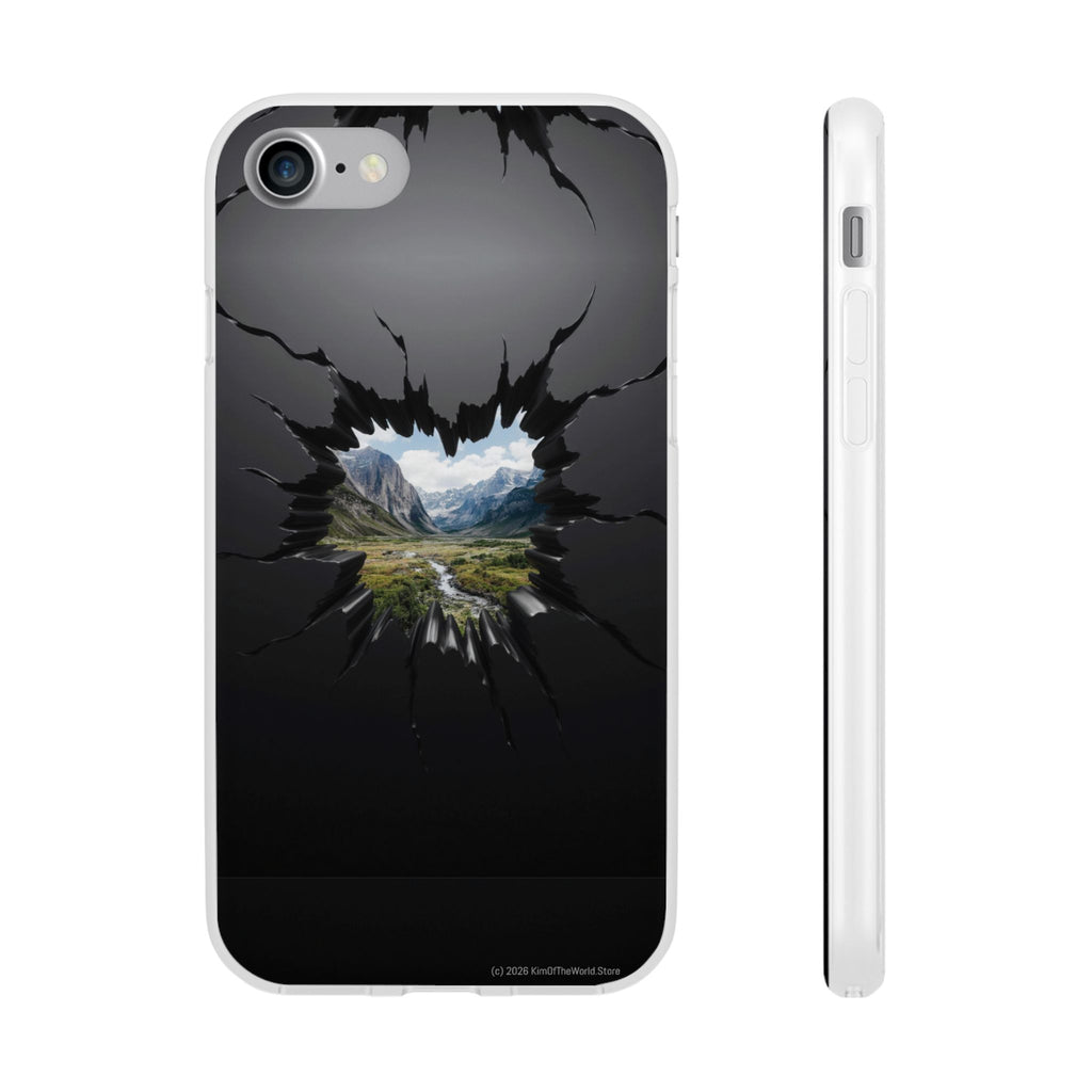 Mystic Mountain Break-Out Window Phone Case - Surreal Art Flexi Case