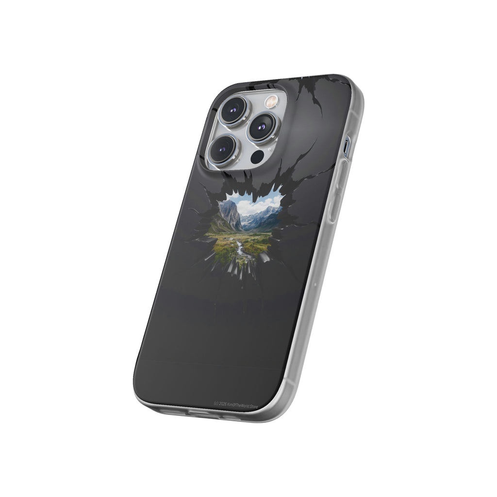 Mystic Mountain Break-Out Window Phone Case - Surreal Art Flexi Case
