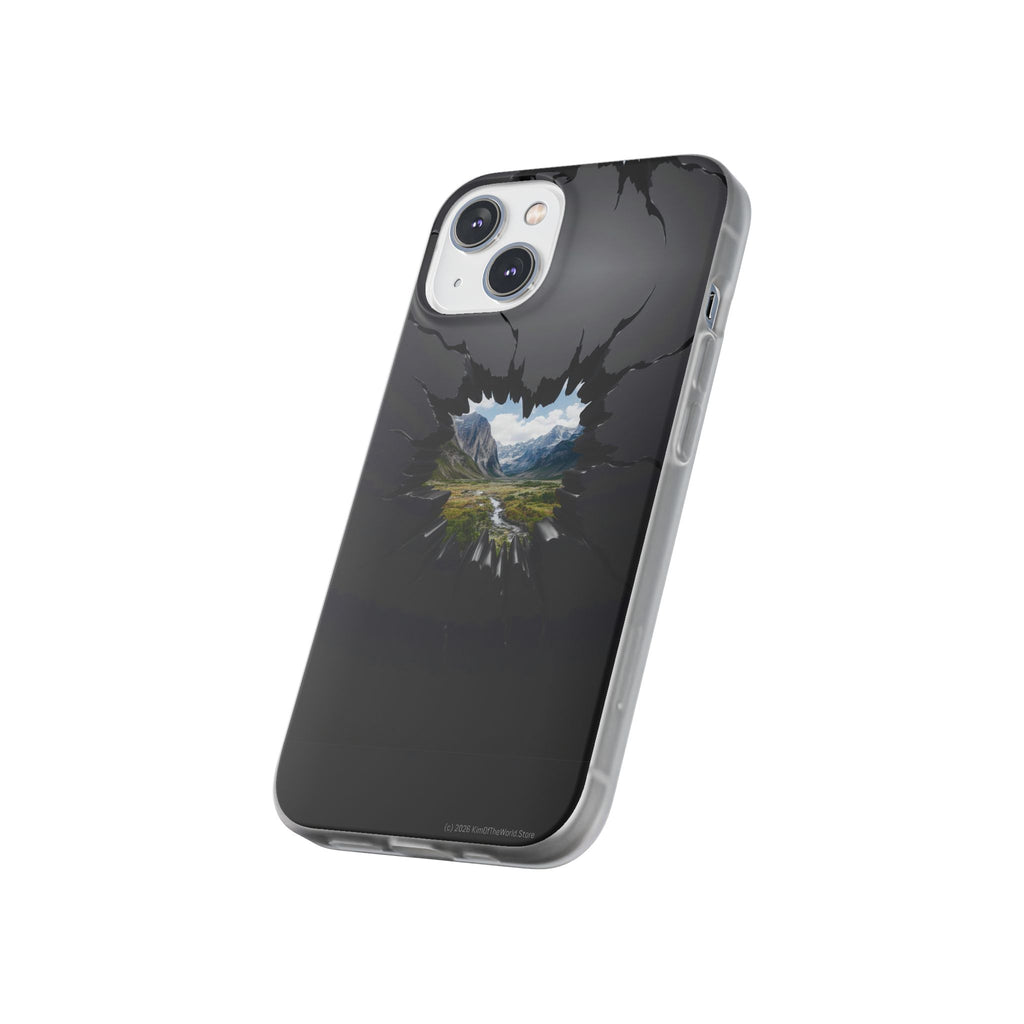 Mystic Mountain Break-Out Window Phone Case - Surreal Art Flexi Case