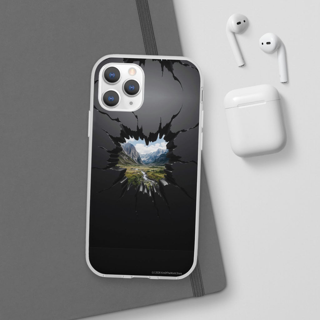 Mystic Mountain Break-Out Window Phone Case - Surreal Art Flexi Case