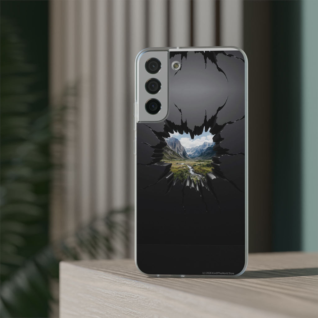 Mystic Mountain Break-Out Window Phone Case - Surreal Art Flexi Case