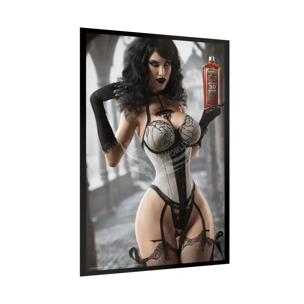 3D Ai Girl Girlfriend Halloween Enchantress Treats Goth Girl AI Girls & Nymphs Rolled Poster Poster