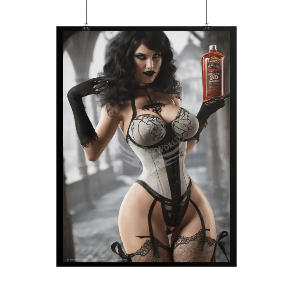 3D Ai Girl Girlfriend Halloween Enchantress Treats Goth Girl AI Girls & Nymphs Rolled Poster Poster