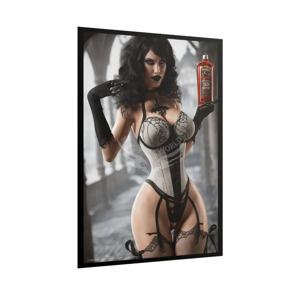 3D Ai Girl Girlfriend Halloween Enchantress Treats Goth Girl AI Girls & Nymphs Rolled Poster Poster