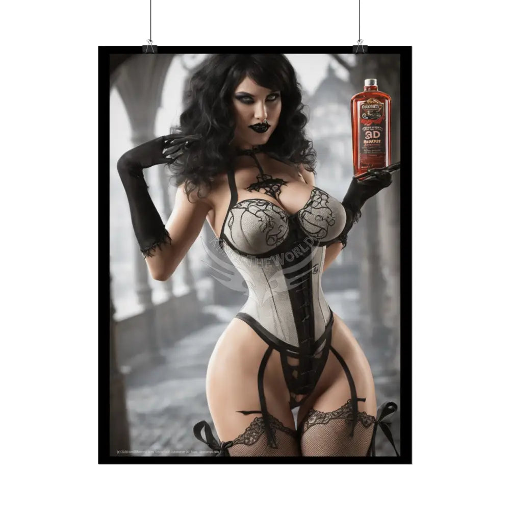 3D Ai Girl Girlfriend Halloween Enchantress Treats Goth Girl AI Girls & Nymphs Rolled Poster Poster