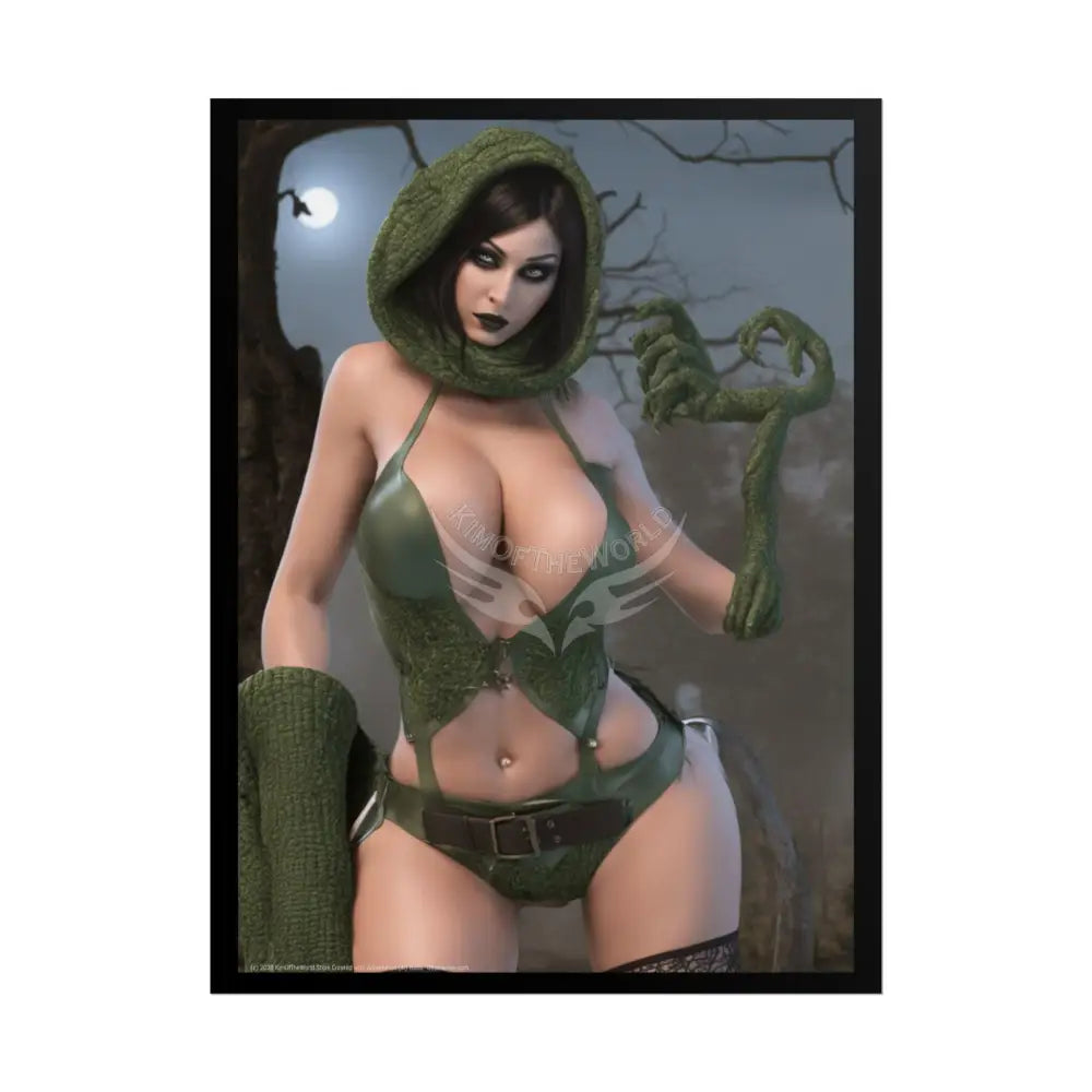 3D Ai Girl Girlfriend Halloween Treats Goth Girl AI Girls & Nymphs Rolled Poster 18″ x 24″ (Vertical) / Matte Poster