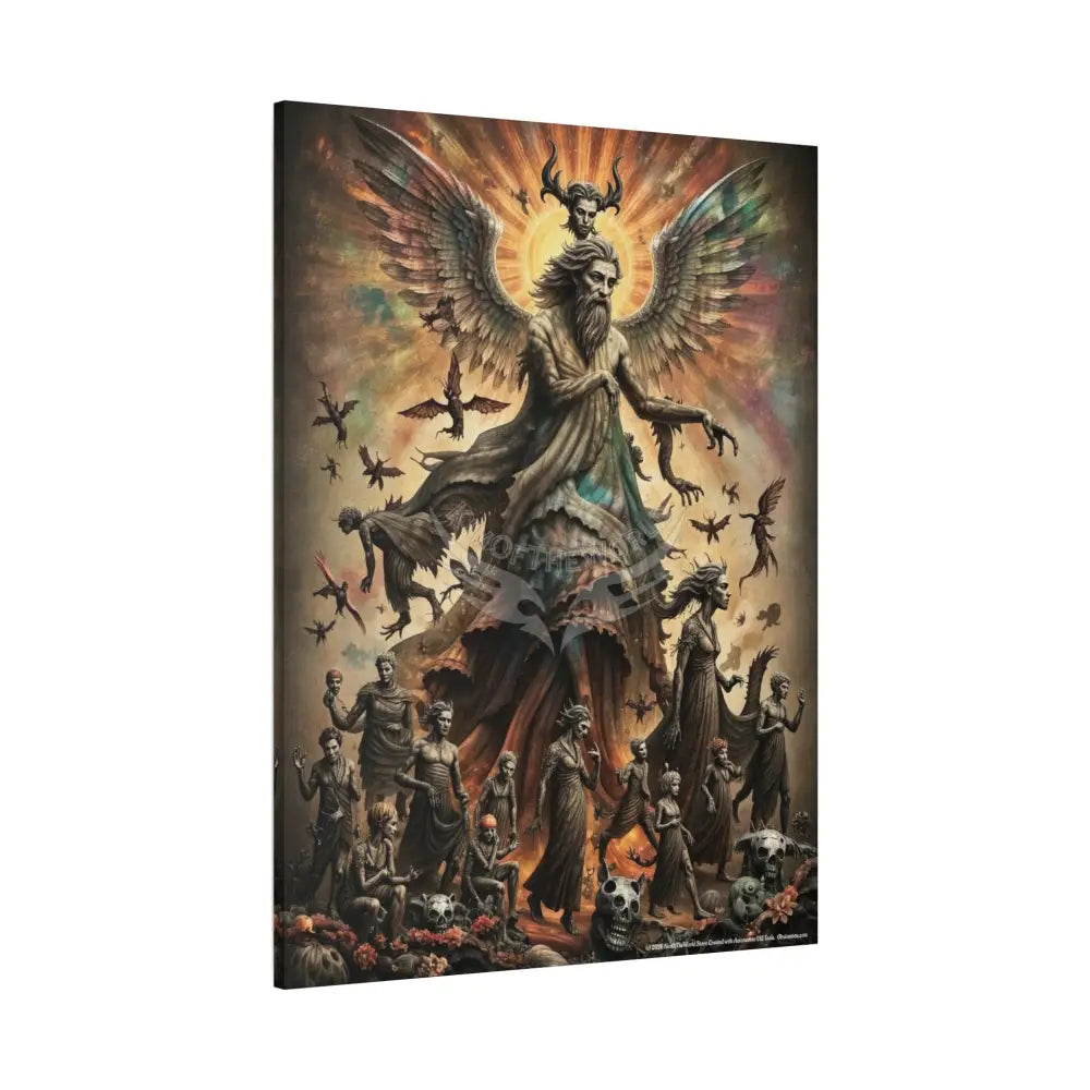 3D Angels & Demons Coming Together Wall Art — Matte Stretched Canvas 36’’ x 48’’ (Vertical) / 1.25’’ Canvas