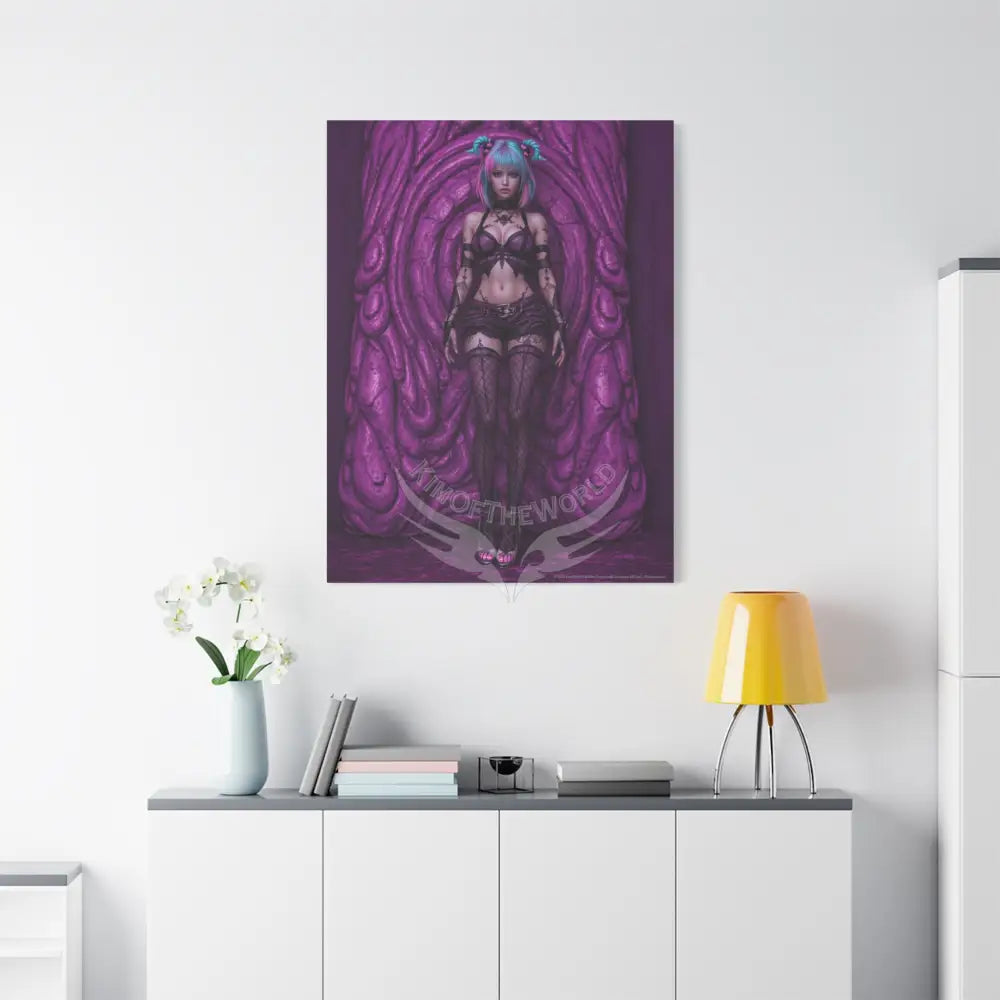 3D Anime Girls in Stilettos Matte Stretched Canvas Canvas