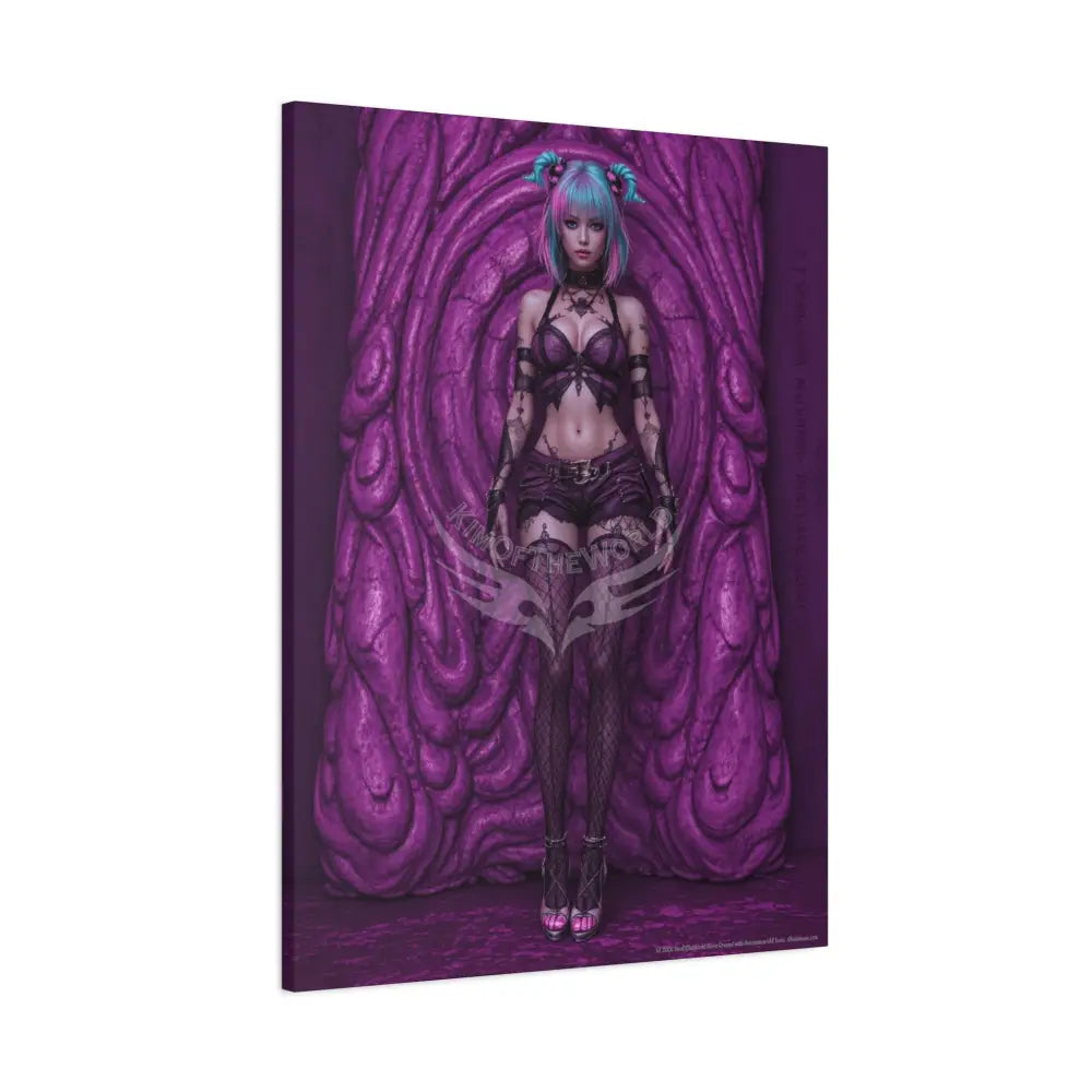3D Anime Girls in Stilettos Matte Stretched Canvas Canvas