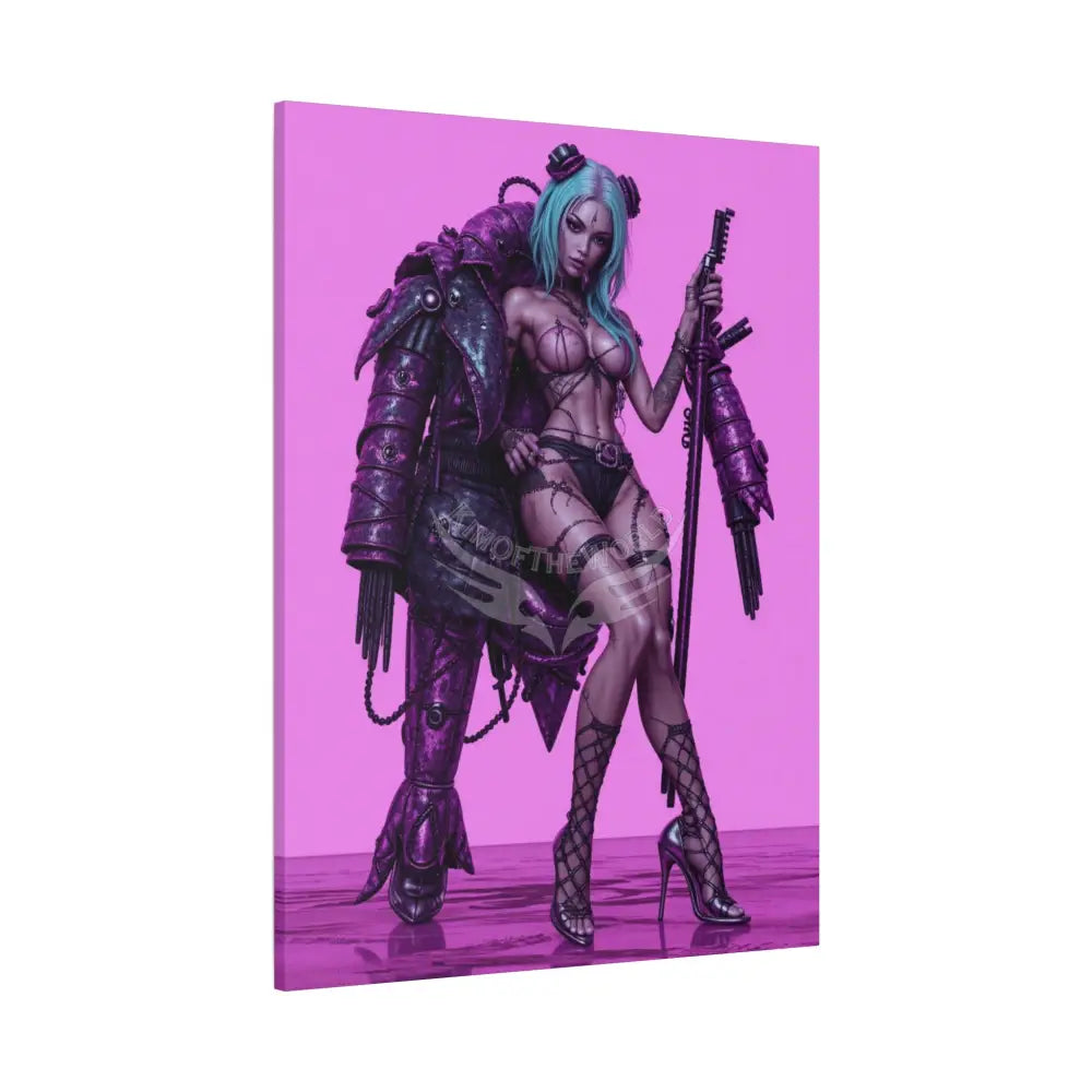 3D Anime Girls in Stilettos Matte Stretched Canvas Canvas