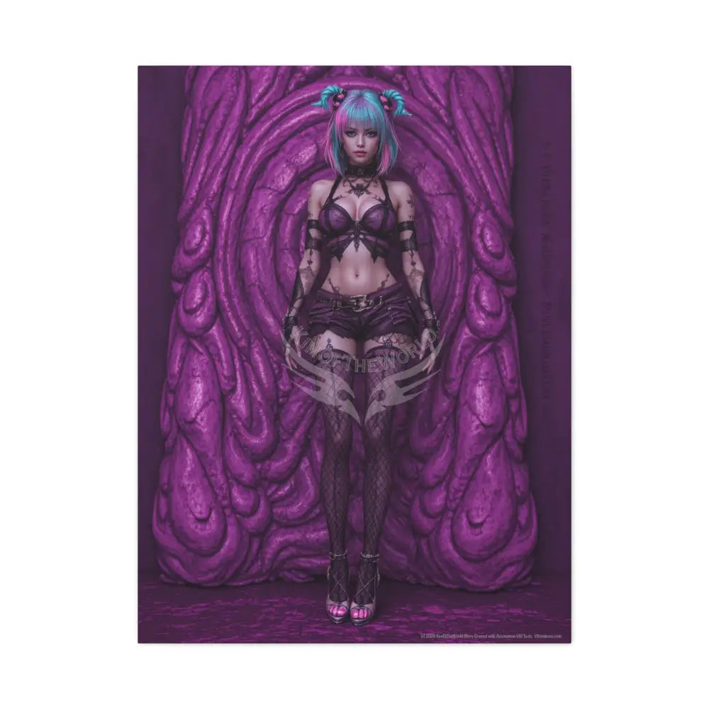 3D Anime Girls in Stilettos Matte Stretched Canvas 30’’ x 40’’ (Vertical) / 1.25’’ Canvas