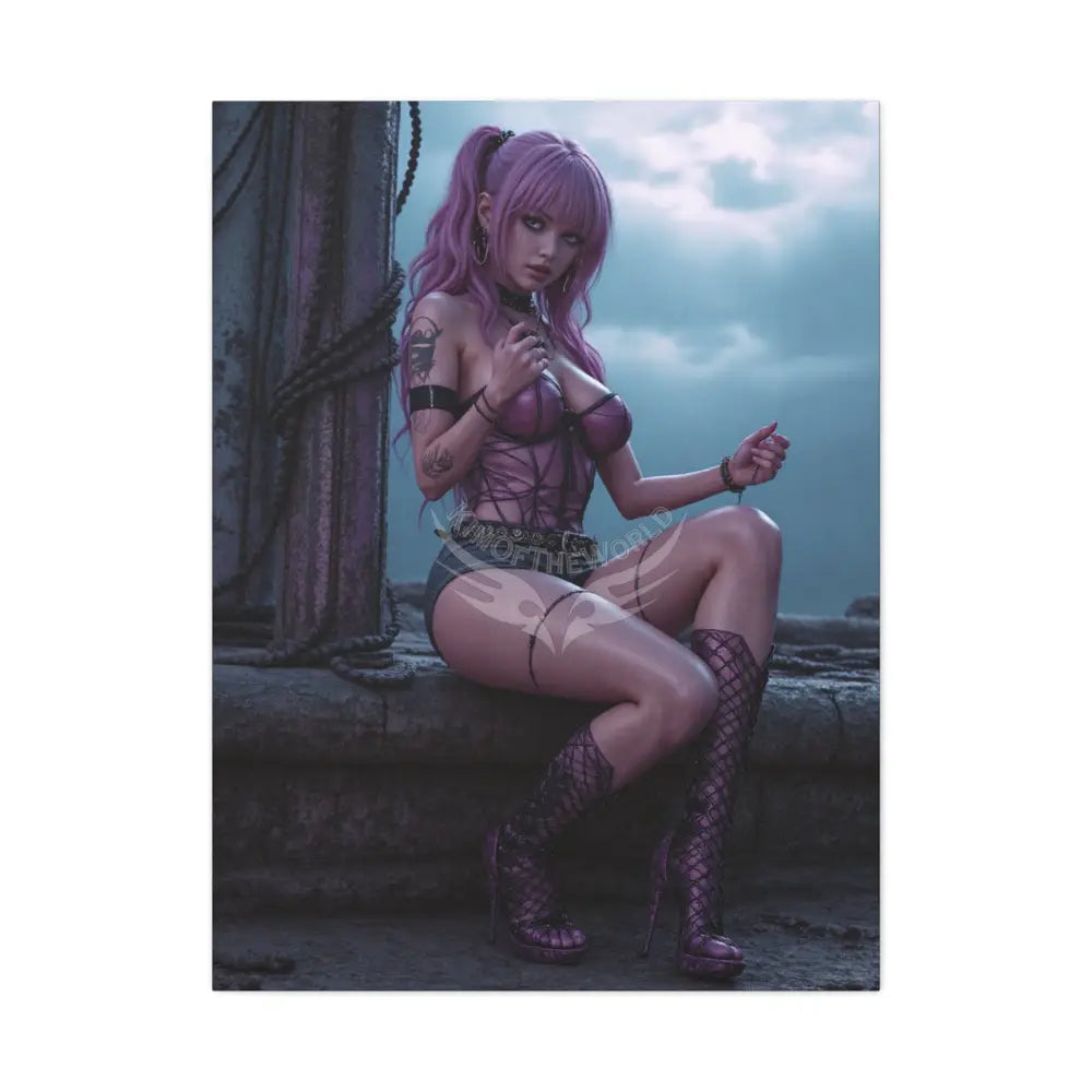 3D Anime Girls in Stilettos Matte Stretched Canvas 30’’ x 40’’ (Vertical) / 1.25’’ Canvas