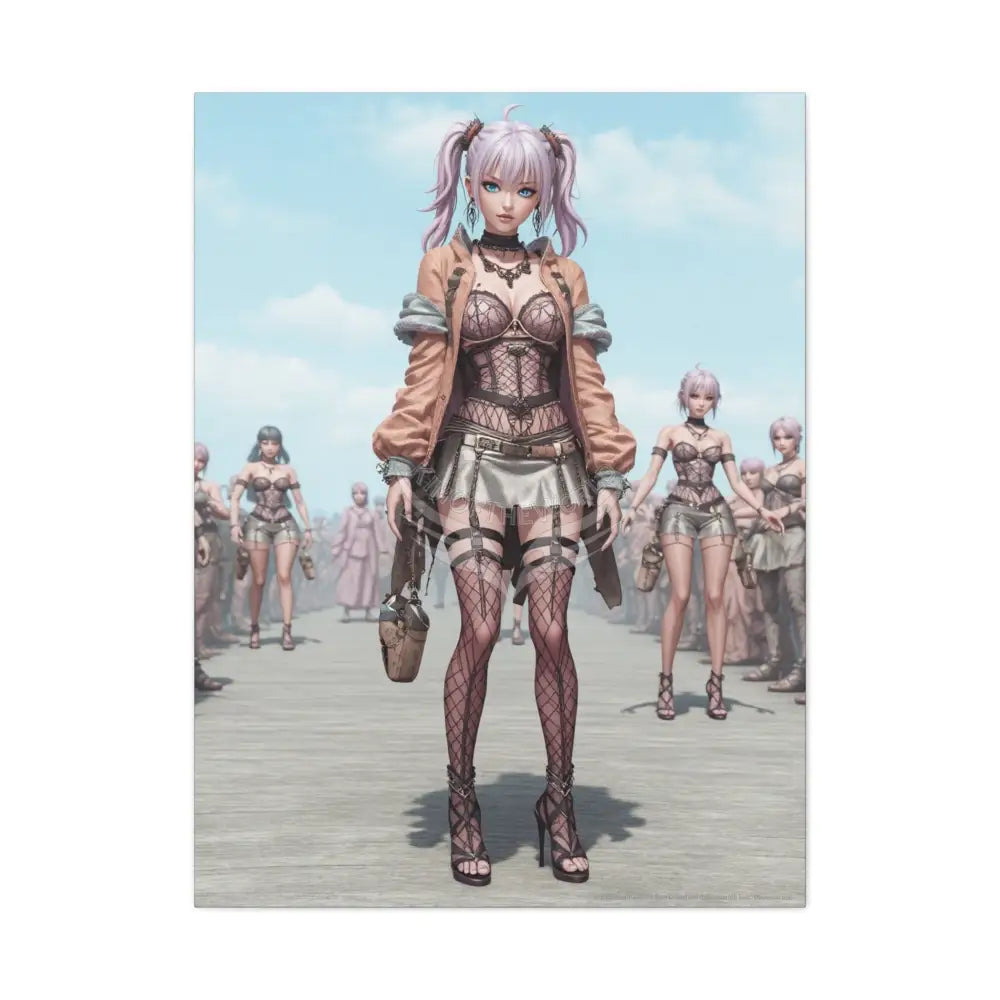 3D Anime Girls in Stilettos Matte Stretched Canvas 30’’ x 40’’ (Vertical) / 1.25’’ Canvas