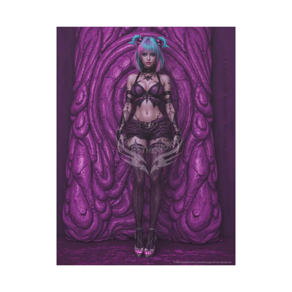 3D Anime Girls in Stilettos Matte Stretched Canvas 36’’ x 48’’ (Vertical) / 1.25’’ Canvas