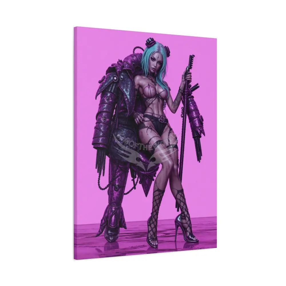 3D Anime Girls in Stilettos Matte Stretched Canvas Canvas