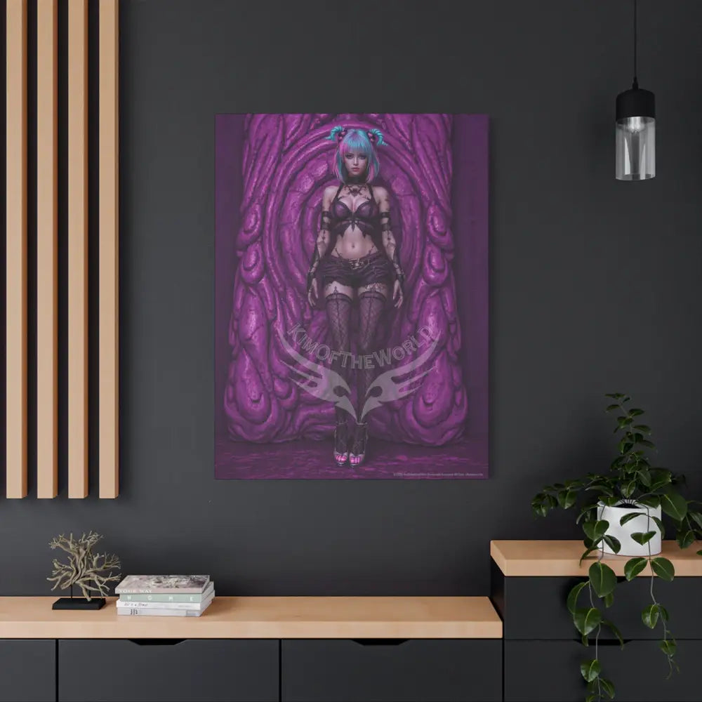 3D Anime Girls in Stilettos Matte Stretched Canvas Canvas