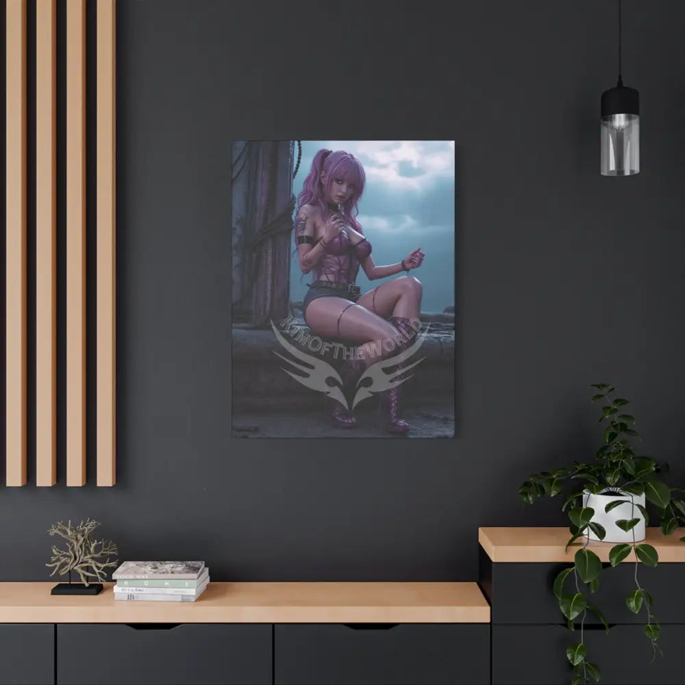 3D Anime Girls in Stilettos Matte Stretched Canvas Canvas