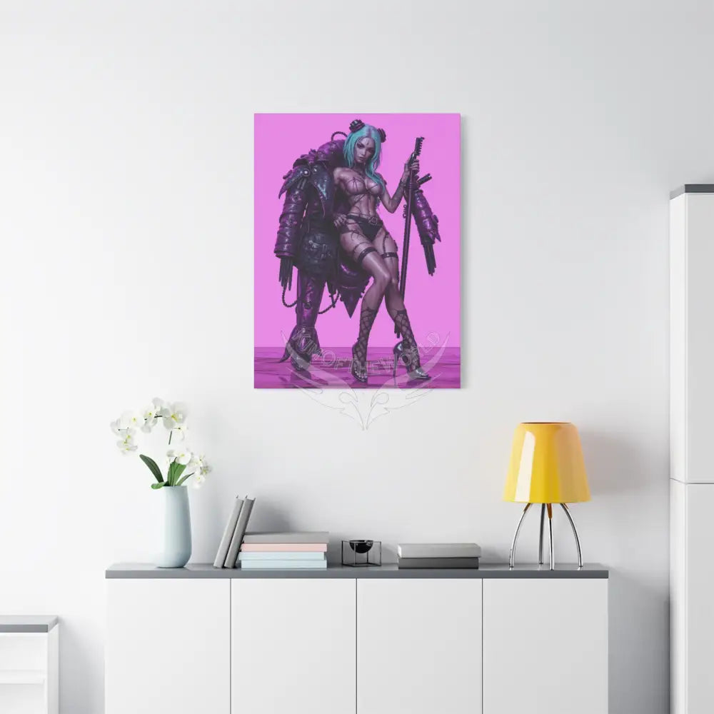 3D Anime Girls in Stilettos Matte Stretched Canvas Canvas