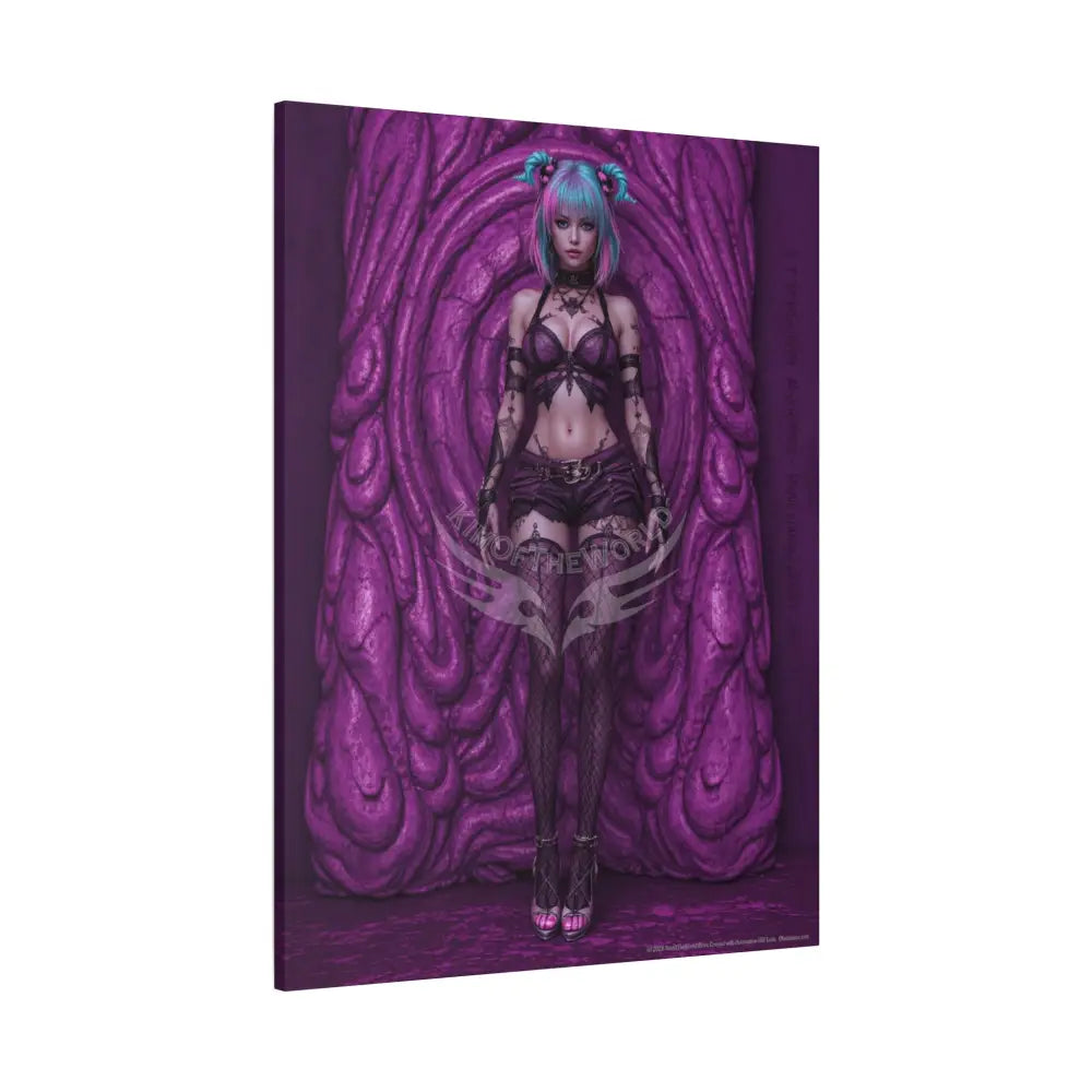 3D Anime Girls in Stilettos Matte Stretched Canvas Canvas