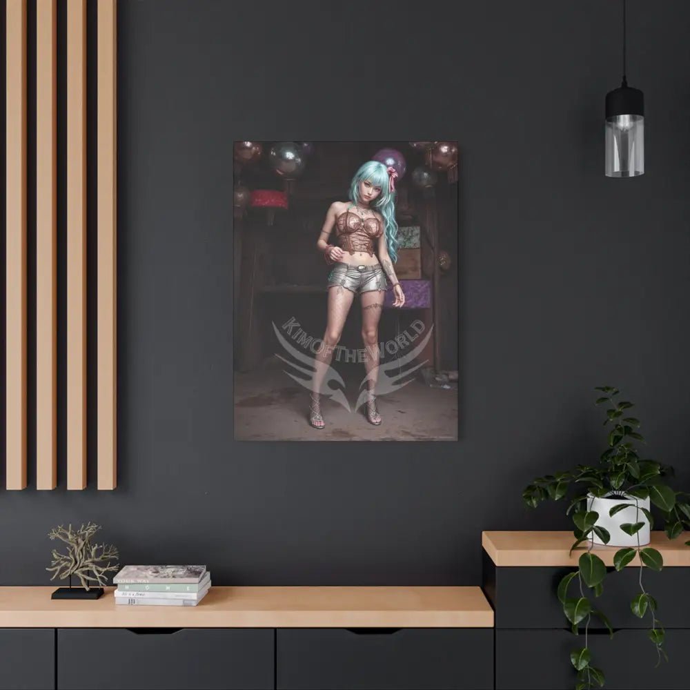 3D Anime Girls in Stilettos Matte Stretched Canvas Canvas