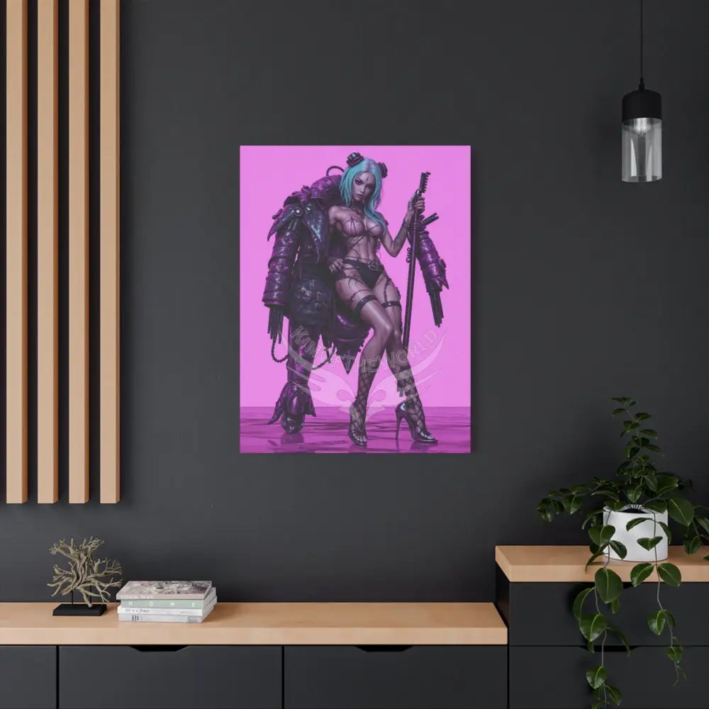 3D Anime Girls in Stilettos Matte Stretched Canvas Canvas